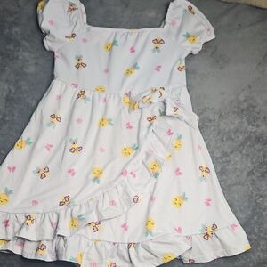 Charming Kids Dress with Pink and Yellow Accents